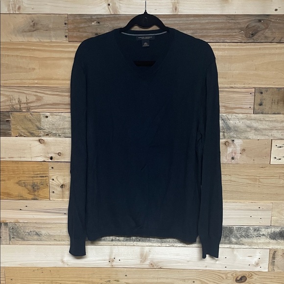 Banana Republic size Large Dark Blue Silk Cashmere V-neck Lightweight Sweater